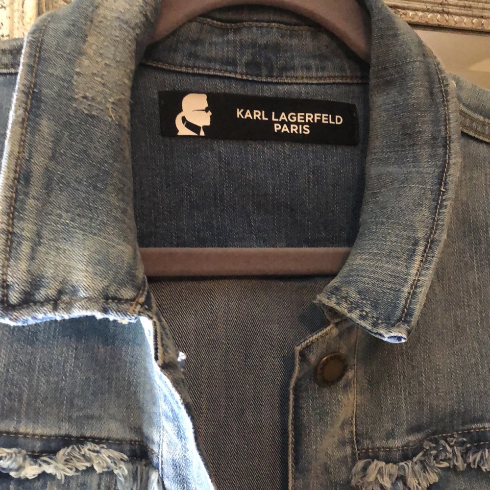- Karl Lagerfeld Paris. light Blue, Jean Jacket. M-L - Picture 2 of 10